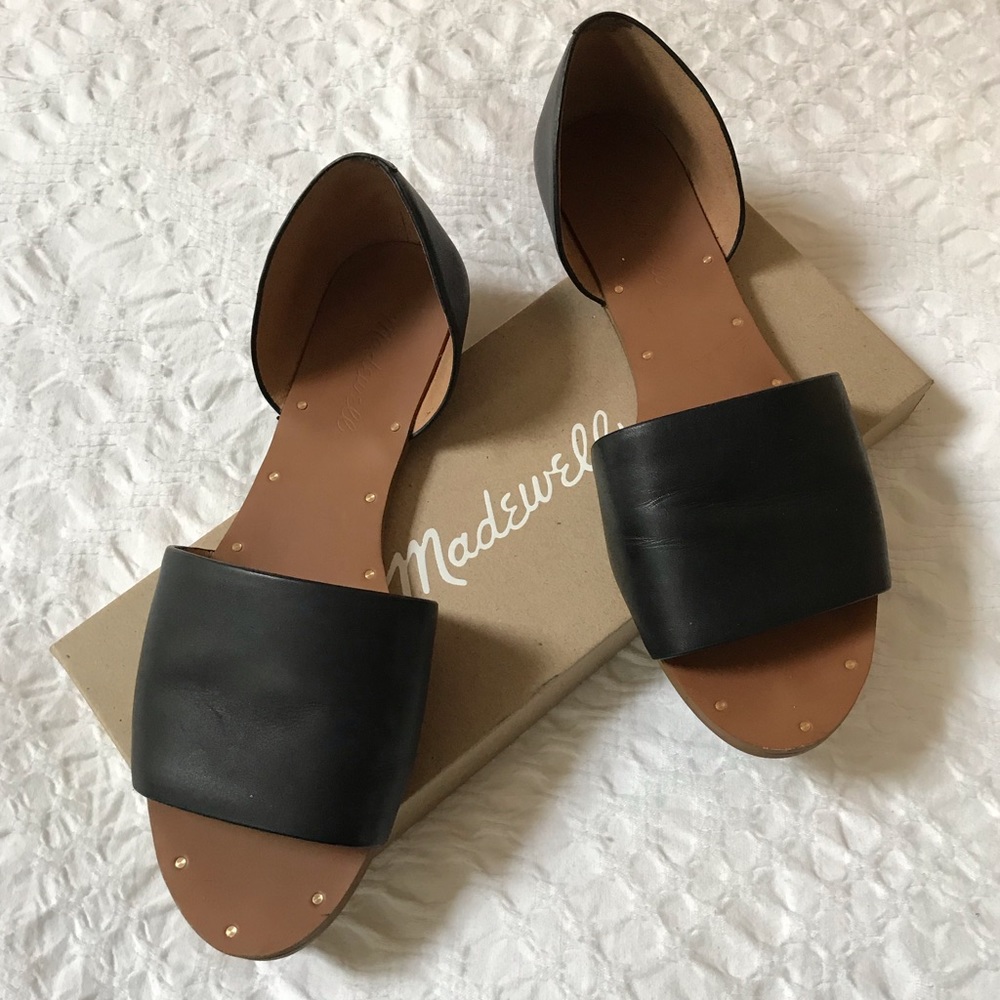 Madewell Thea Sandal Black Leather Size 7